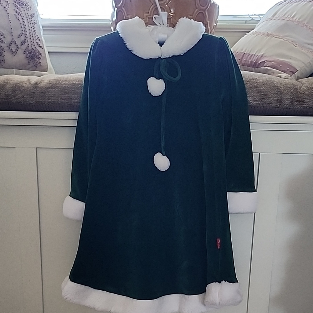 Le Top Green Velvet Dress Size 6 kdr3